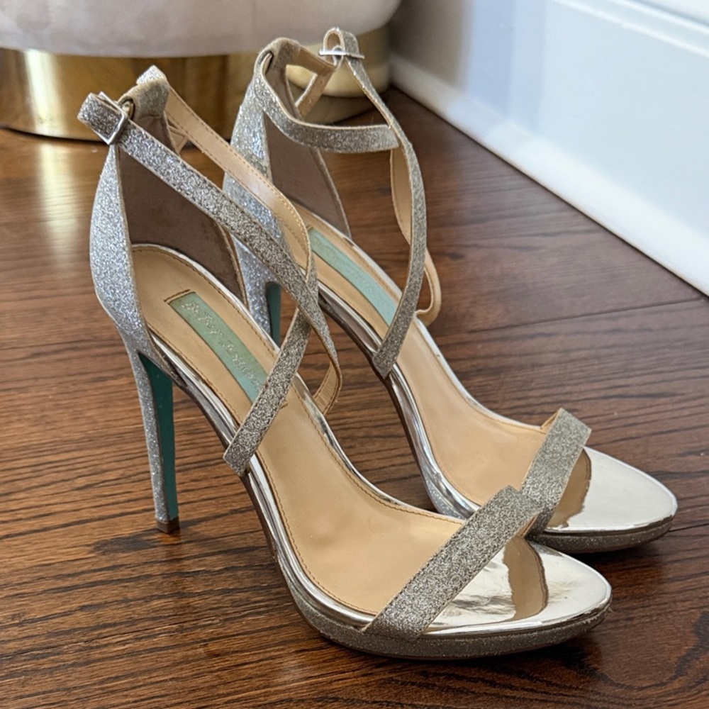 Betsy Johnson Silver Stilettos Size 8.5